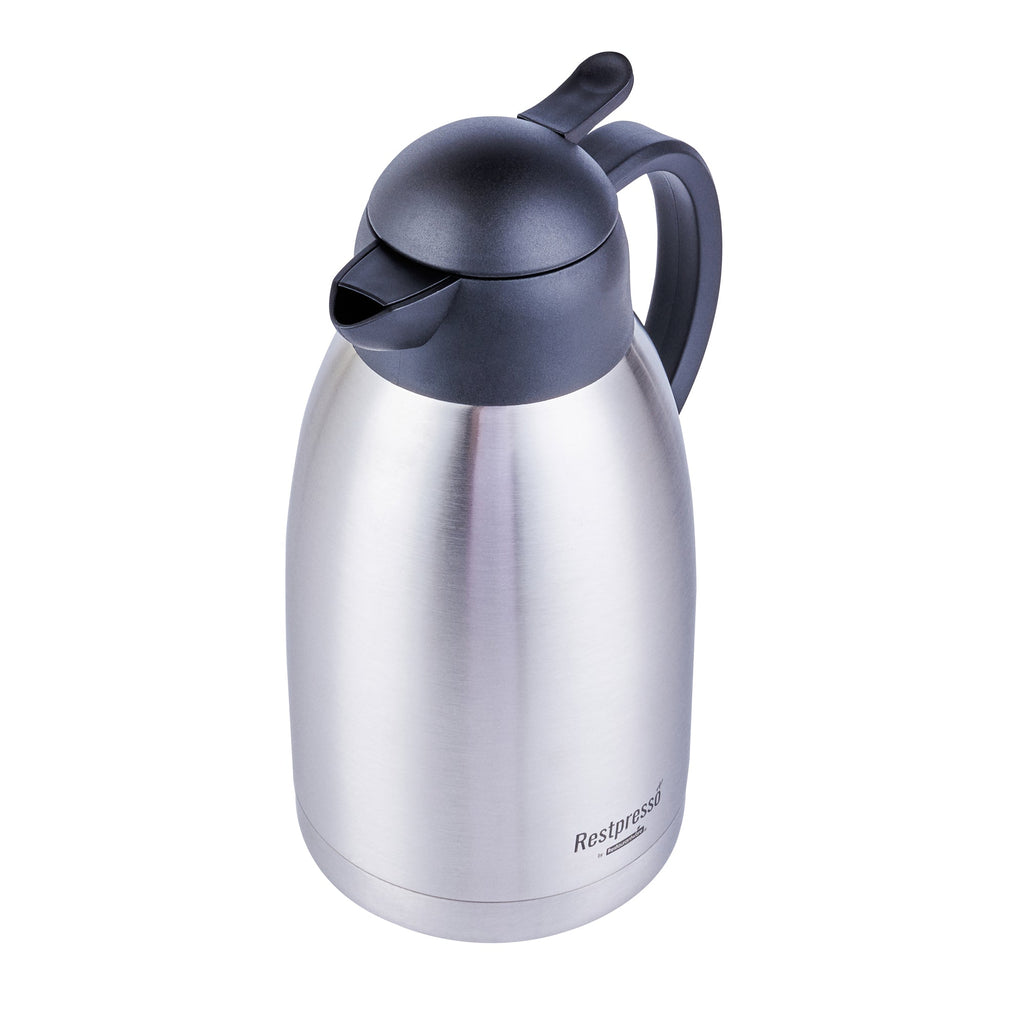 Restpresso 68 oz Vacuum Insulated Coffee Carafe / Server - with Label Tags - 11 1/4" x 5 1/2" x 7" - 1 count box