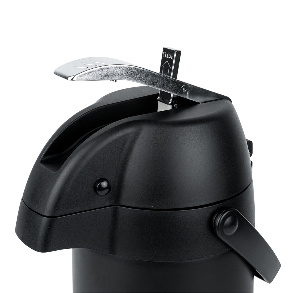 Restpresso 3L Black Vacuum Insulated Airpot Coffee Dispenser - Pump Lever, 12 hr Heat Retention - 1 count box