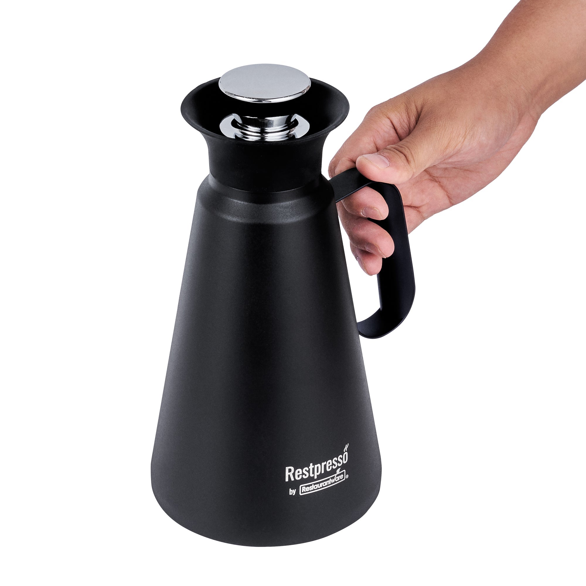 Restpresso 34 oz Black Vacuum Insulated Coffee / Tea Server - 360 Degree Pour - 1 count box