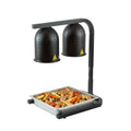 Hi Tek Black Aluminum Free Standing Heat Lamp - with 2 Bulbs, 120V, 500W - 1 count box