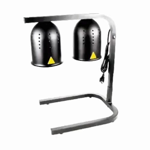 Hi Tek Black Aluminum Free Standing Heat Lamp - with 2 Bulbs, 120V, 500W - 1 count box