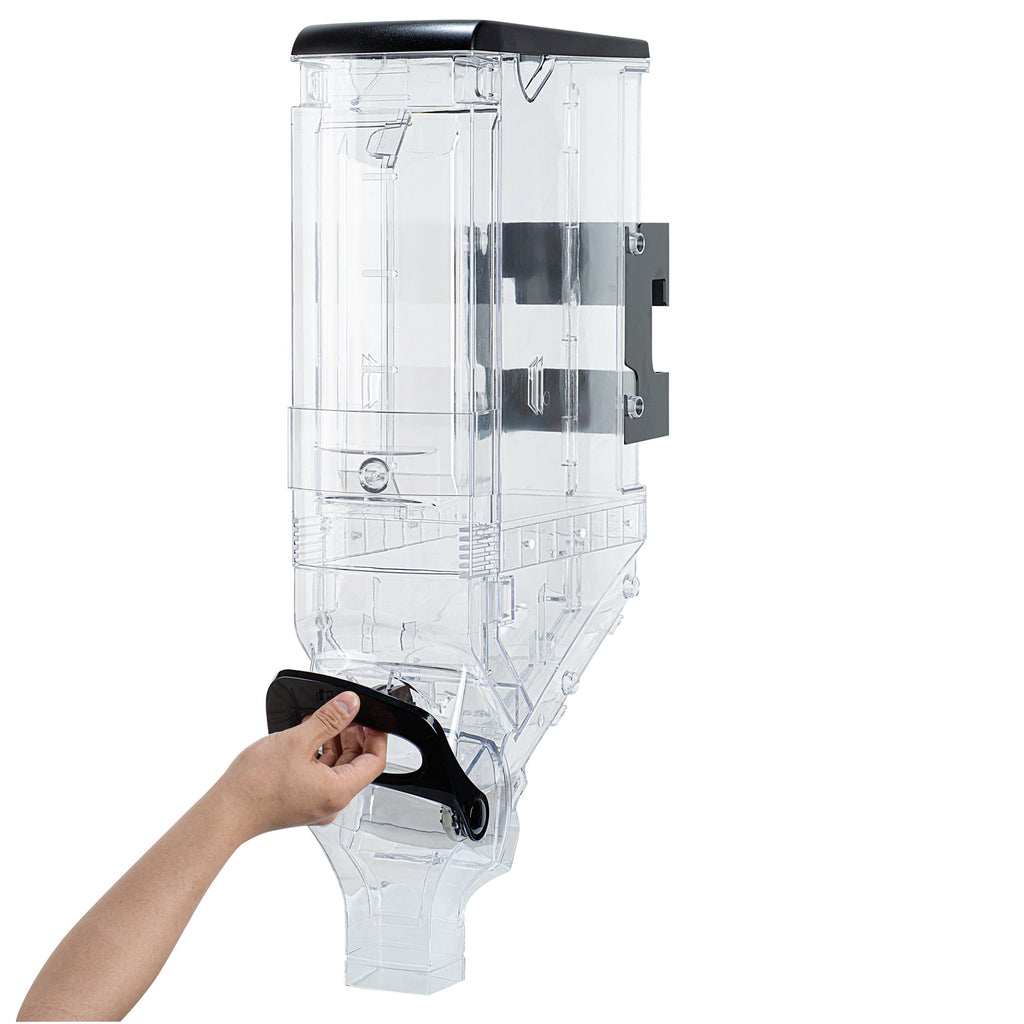 Met Lux 5 Gal Black Plastic Wall Mount Cereal Dispenser - 28" x 13 1/2" x 6" - 1 count box