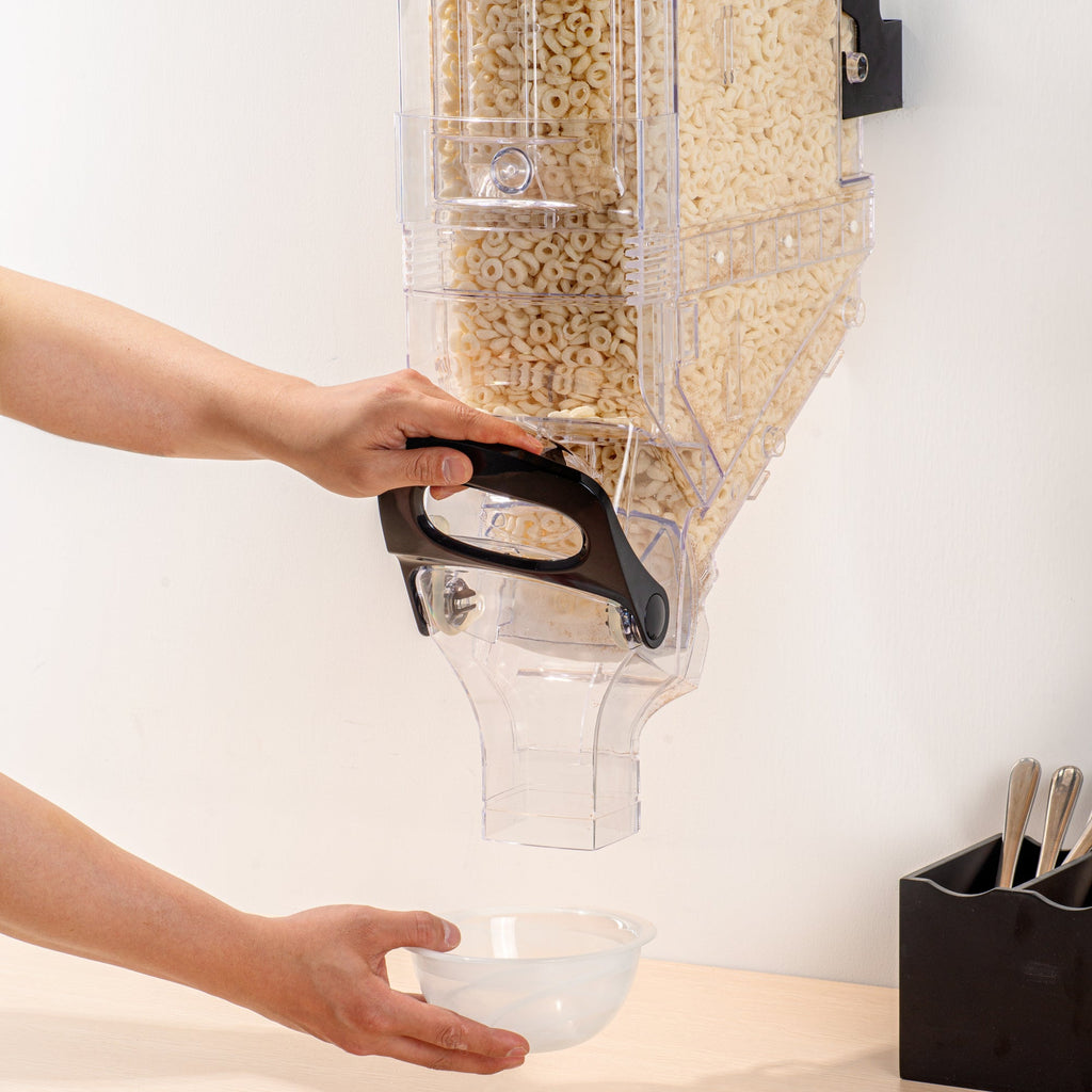 Met Lux 5 Gal Black Plastic Wall Mount Cereal Dispenser - 28" x 13 1/2" x 6" - 1 count box