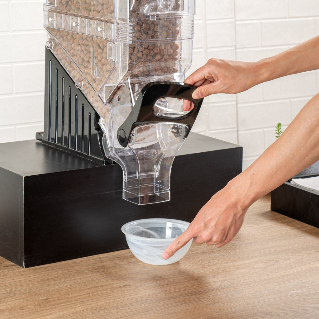Met Lux 5 Gal Black Plastic Cereal Dispenser - with Stand - 28" x 13" x 6" - 1 count box