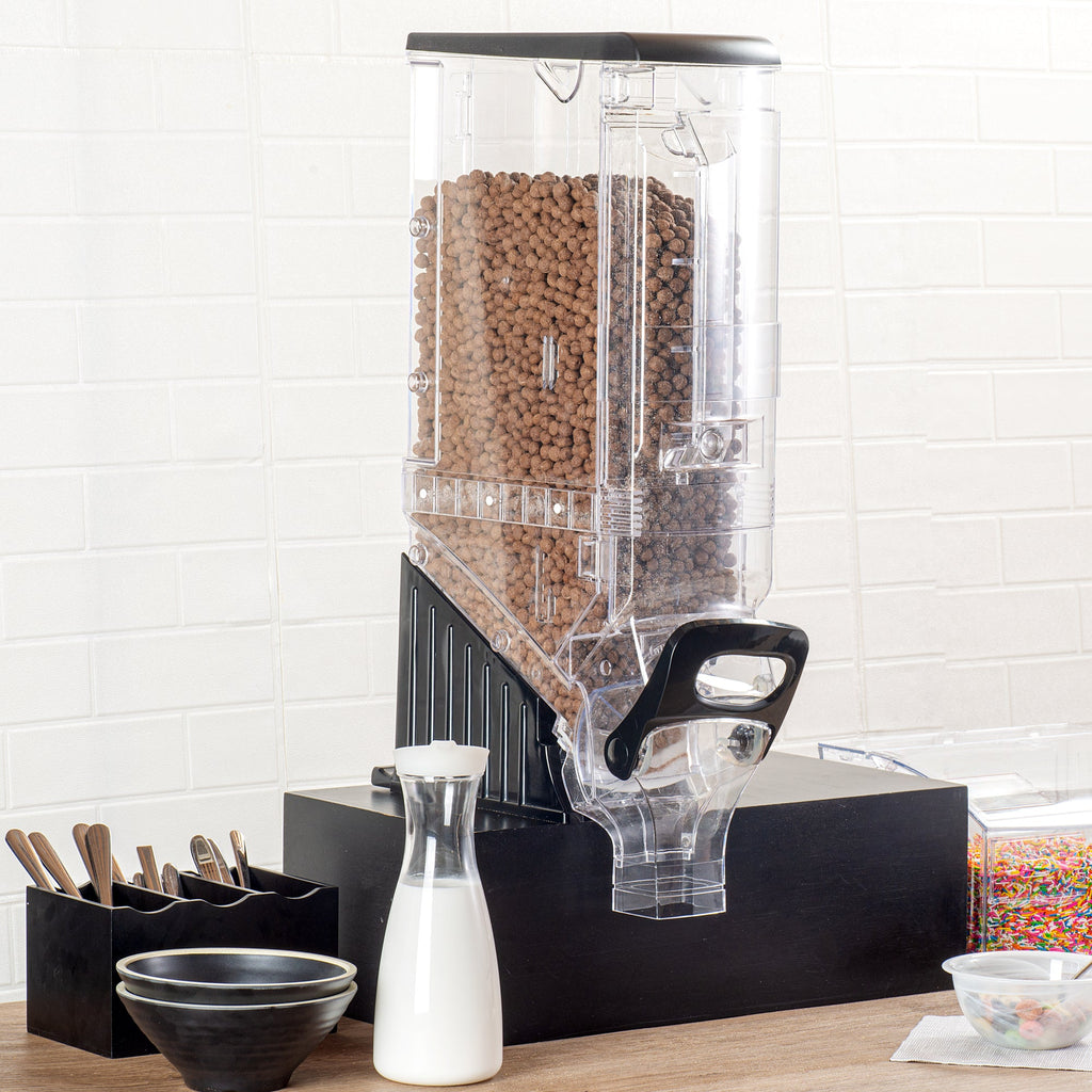 Met Lux 5 Gal Black Plastic Cereal Dispenser - with Stand - 28" x 13" x 6" - 1 count box