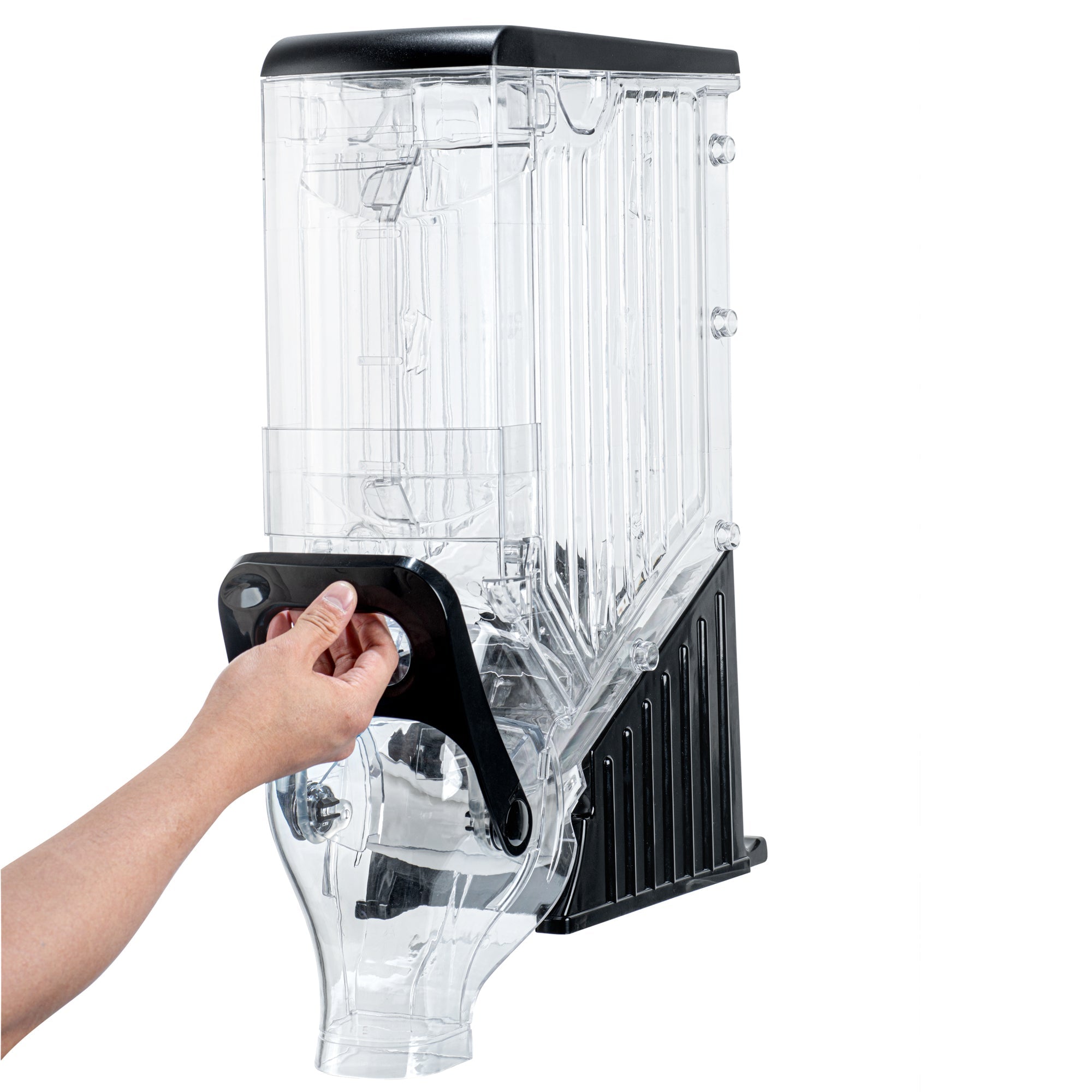 Met Lux 3.5 Gal Black Plastic Cereal Dispenser - with Stand - 22 1/2" x 13" x 6" - 1 count box
