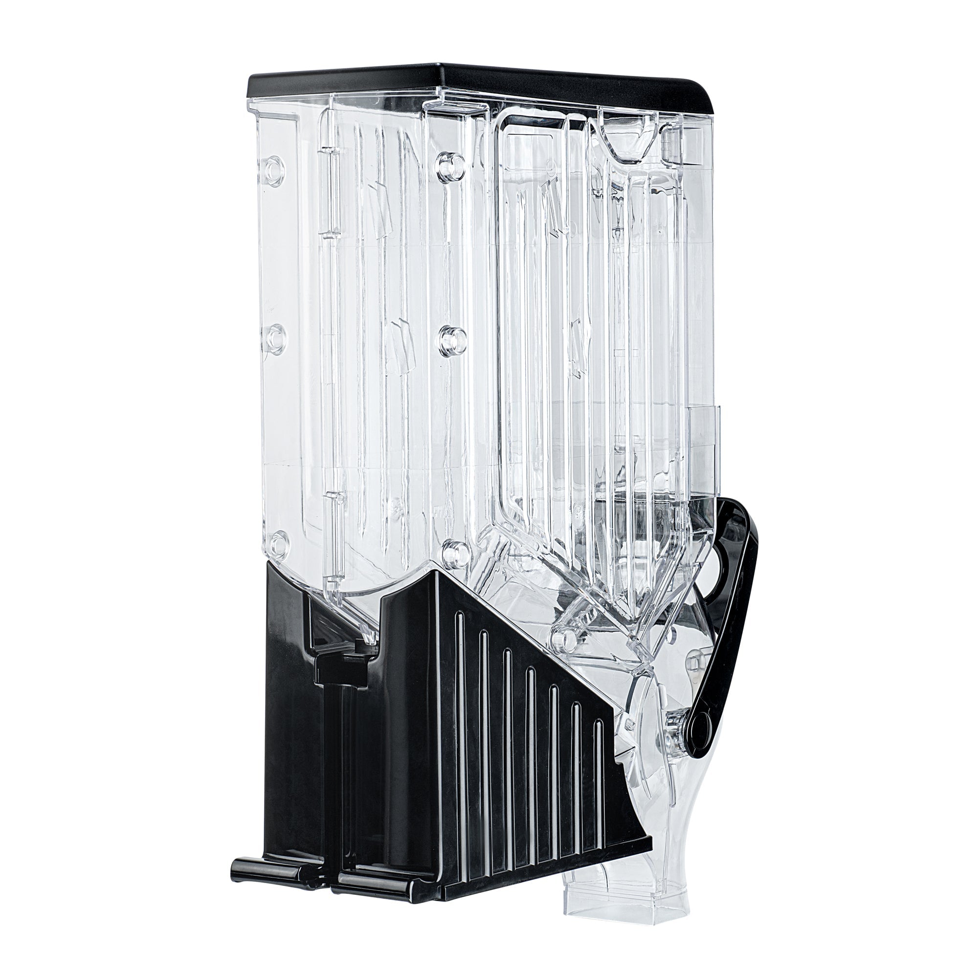 Met Lux 3.5 Gal Black Plastic Cereal Dispenser - with Stand - 22 1/2" x 13" x 6" - 1 count box
