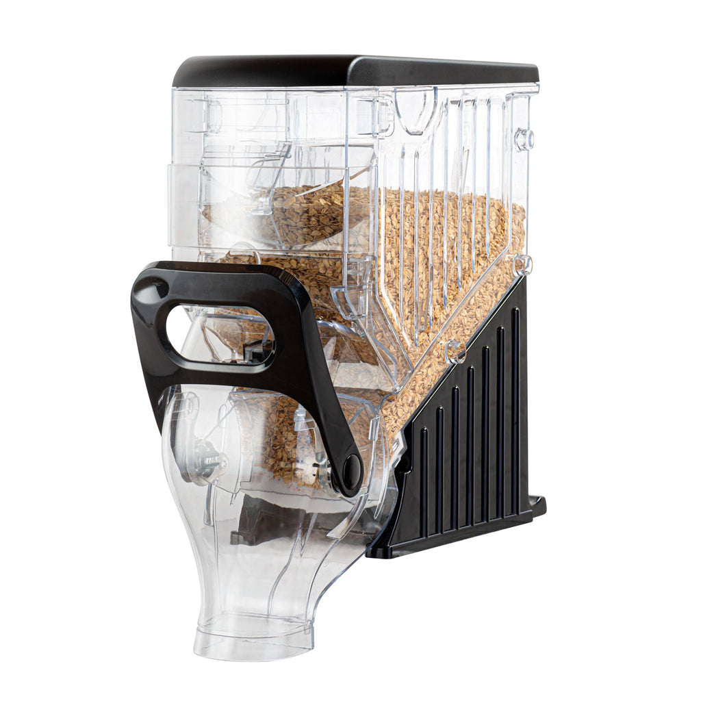 Met Lux 2 Gal Black Plastic Cereal Dispenser - with Stand - 17" x 13" x 6" - 1 count box