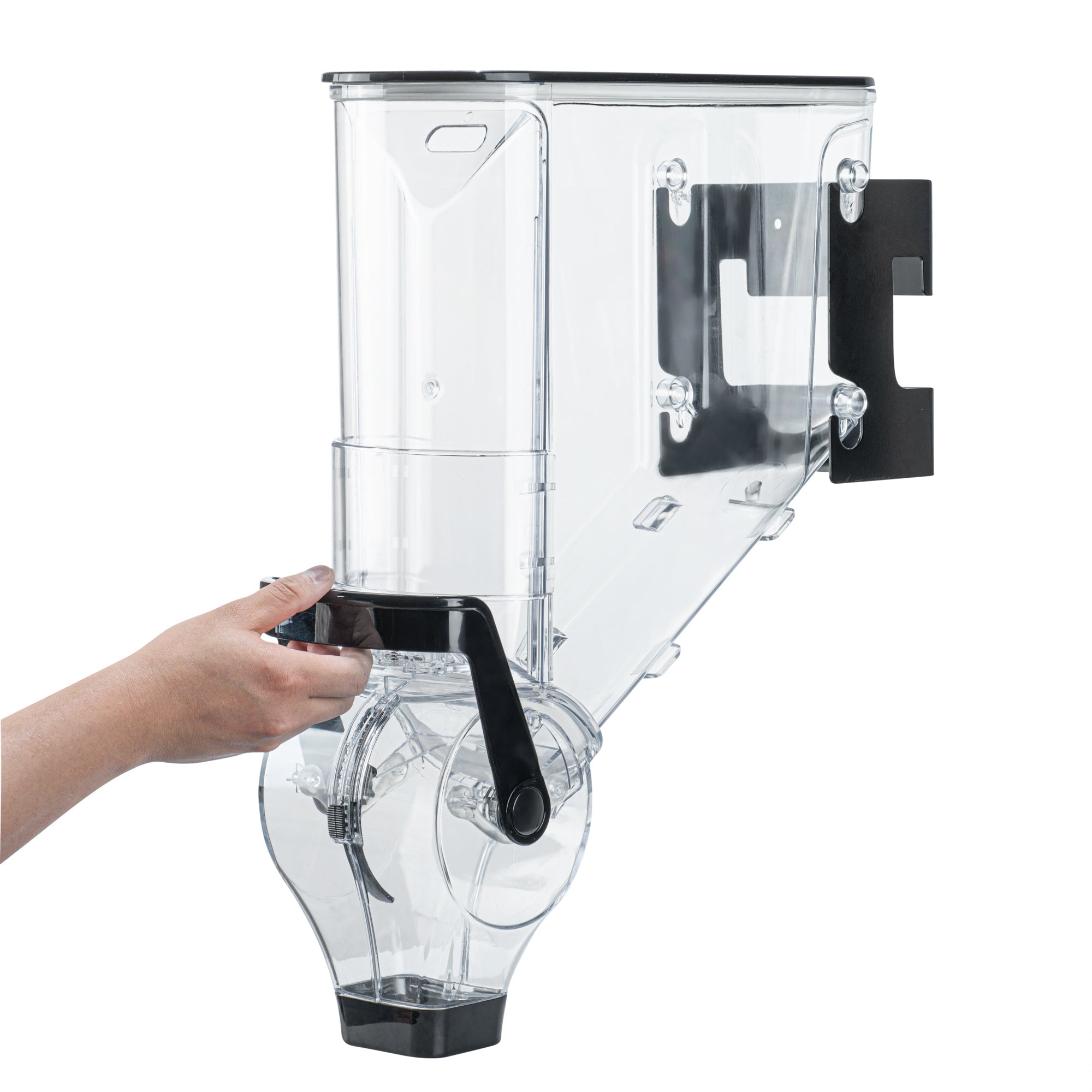 Met Lux 3.5 Gal Black Plastic Wall Mount Cereal Dispenser - 20 3/4" x 13 3/4" x 6" - 1 count box