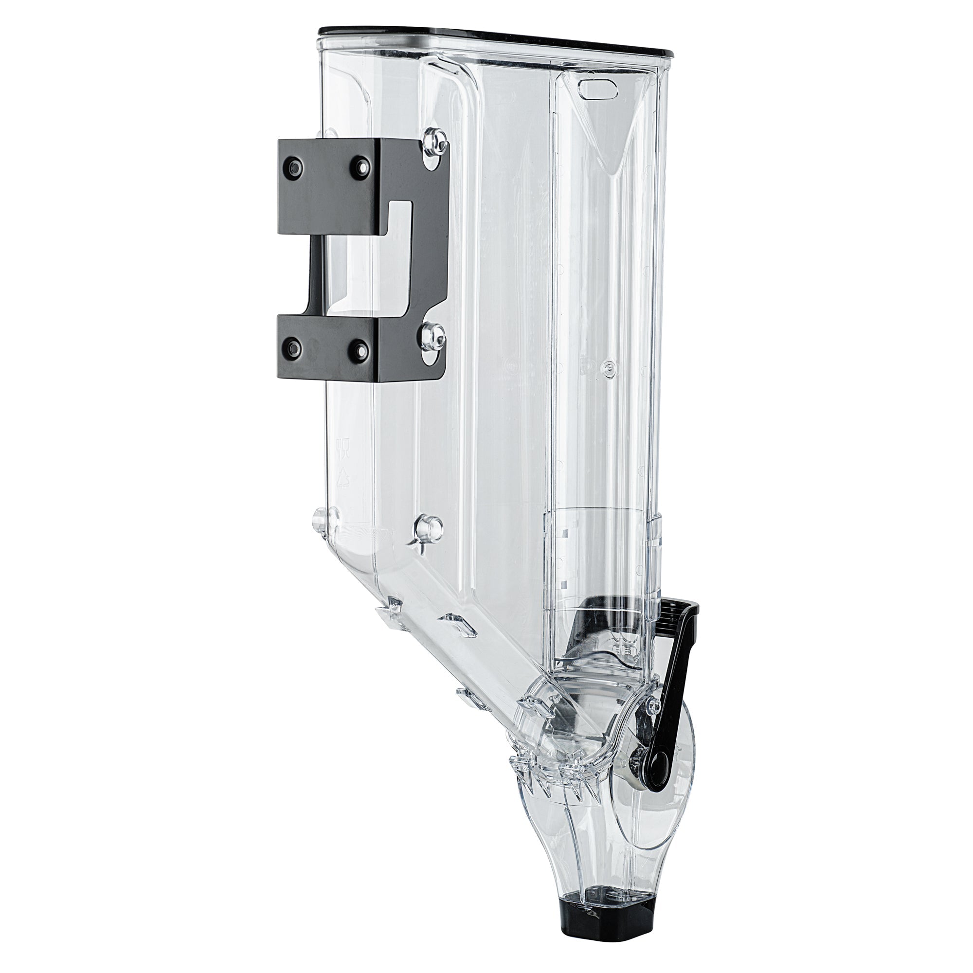 Met Lux 3 Gal Black Plastic Wall Mount Cereal Dispenser - 26 1/2" x 13 3/4" x 4" - 1 count box