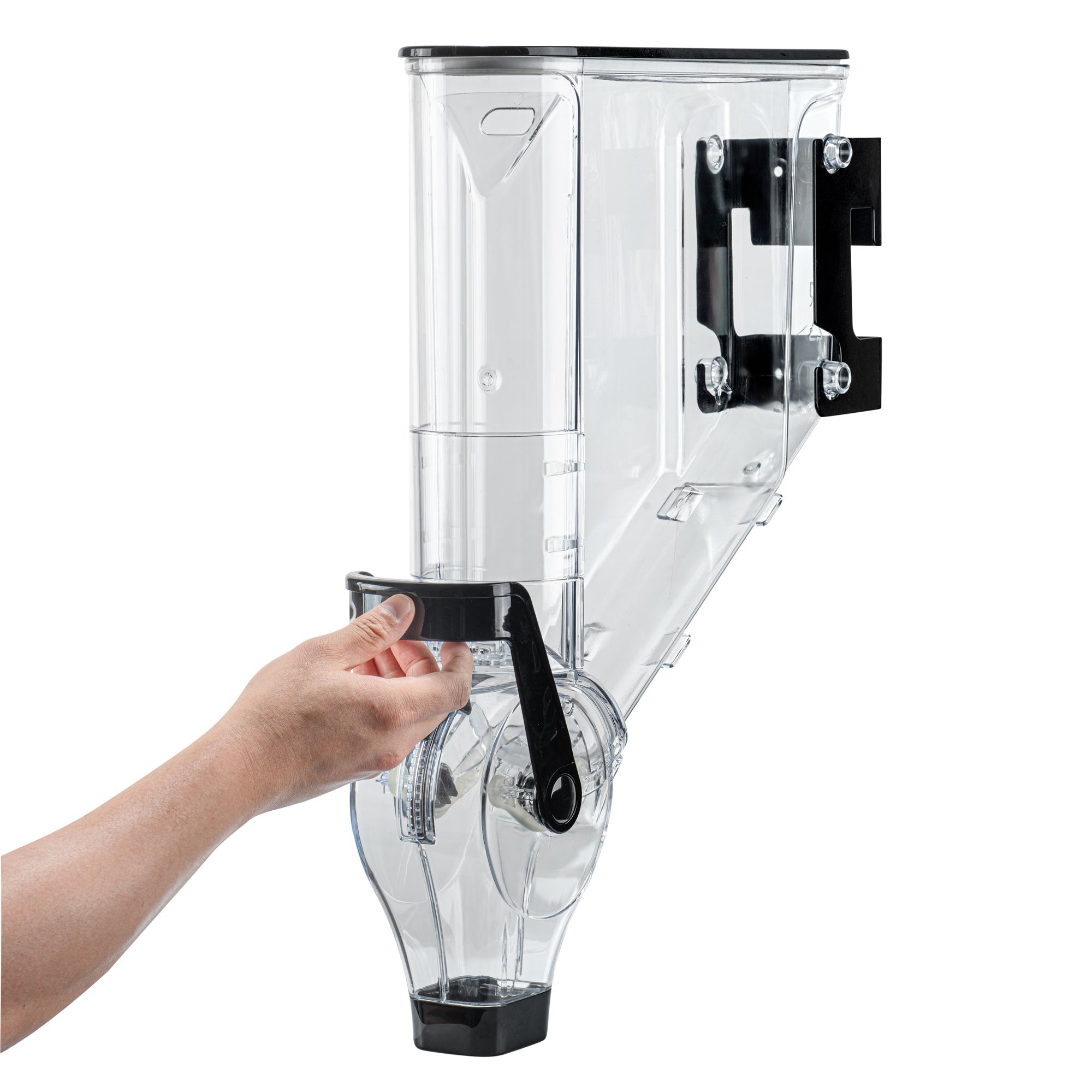 Met Lux 2 Gal Black Plastic Wall Mount Cereal Dispenser - 20 3/4" x 13 3/4" x 4" - 1 count box