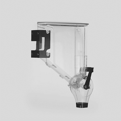 Met Lux 2 Gal Black Plastic Wall Mount Cereal Dispenser - 20 3/4" x 13 3/4" x 4" - 1 count box