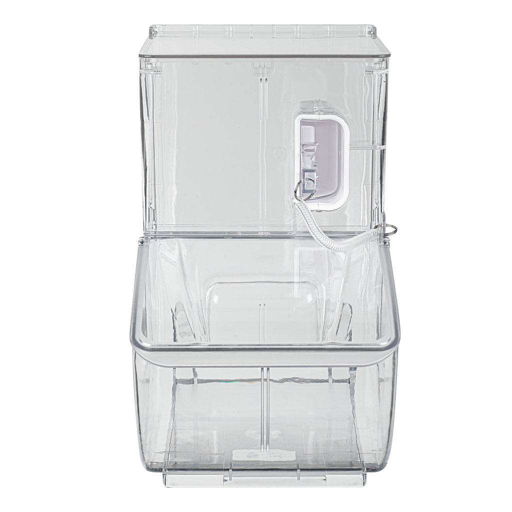 Met Lux 3 Gal Clear Plastic Topping Bin - 50 Cup, with Scoop - 13" x 15 3/4" x 7 3/4" - 1 count box