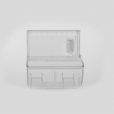 Met Lux 5.25 Gal Clear Plastic Topping Bin - 80 Cup, with Scoop - 16" x 11 3/4" x 13" - 1 count box