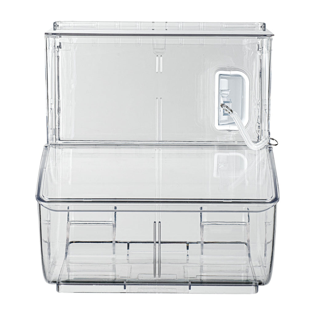 Met Lux 5.25 Gal Clear Plastic Topping Bin - 80 Cup, with Scoop - 16" x 11 3/4" x 13" - 1 count box