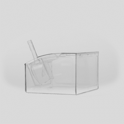 Met Lux 2 Gal Clear Plastic Topping Bin - 30 Cup, with Scoop - 7" x 9 3/4" x 11 3/4" - 1 count box