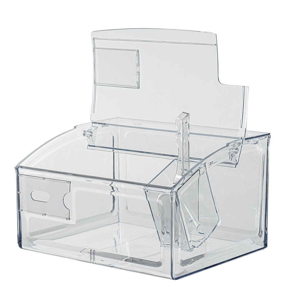 Met Lux 2 Gal Clear Plastic Topping Bin - 30 Cup, with Scoop - 7" x 9 3/4" x 11 3/4" - 1 count box