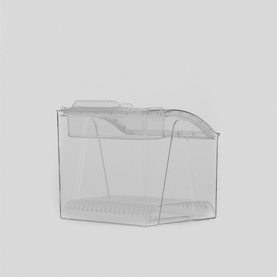 Met Lux 1.5 Gal Clear Plastic Topping Bin - 25 Cup, with Scoop - 7 3/4" x 6 3/4" x 7 3/4" - 1 count box