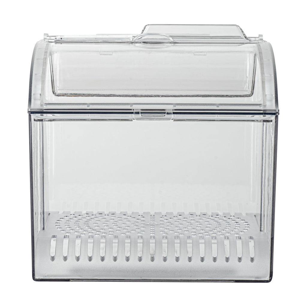 Met Lux 1.5 Gal Clear Plastic Topping Bin - 25 Cup, with Scoop - 7 3/4" x 6 3/4" x 7 3/4" - 1 count box