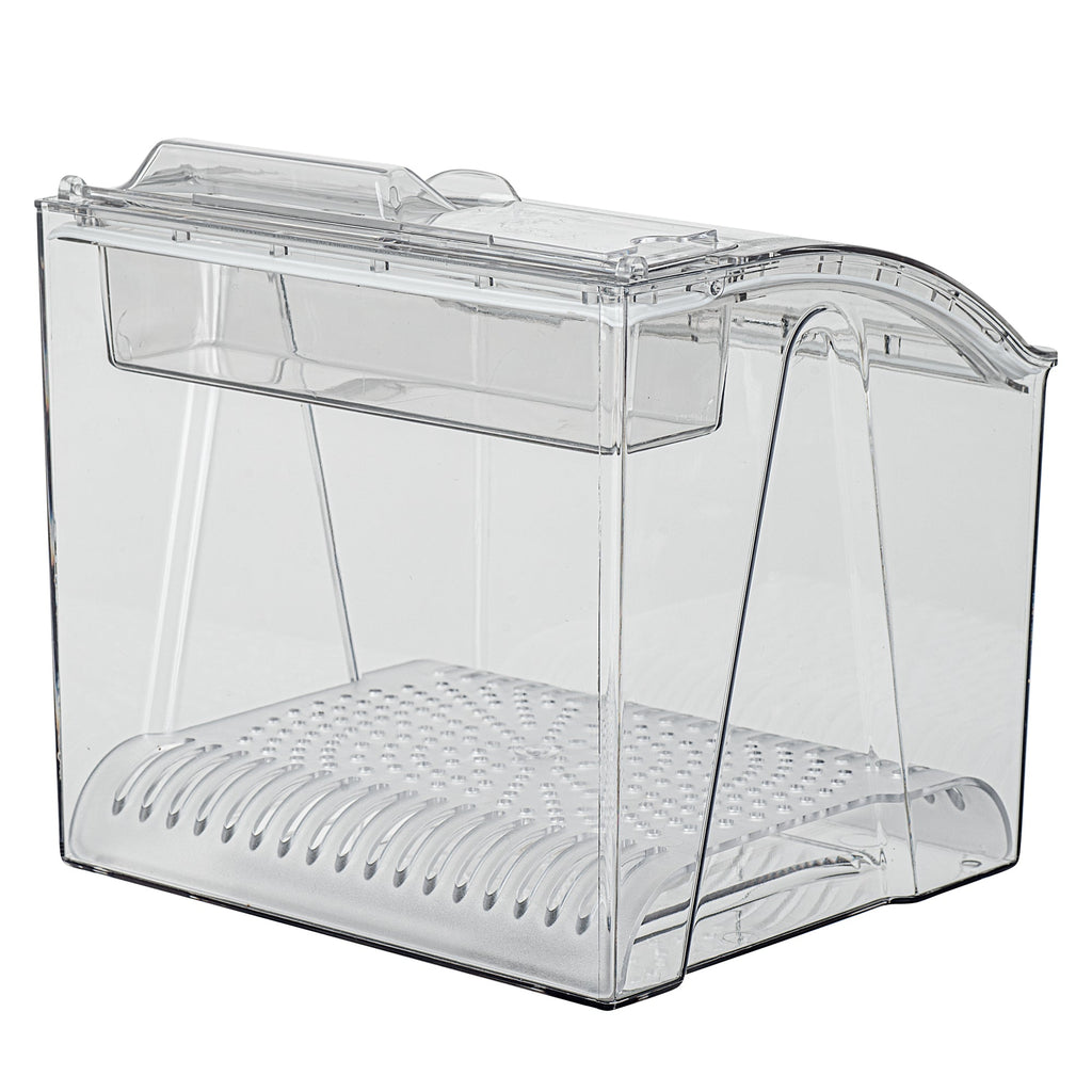 Met Lux 1.5 Gal Clear Plastic Topping Bin - 25 Cup, with Scoop - 7 3/4" x 6 3/4" x 7 3/4" - 1 count box