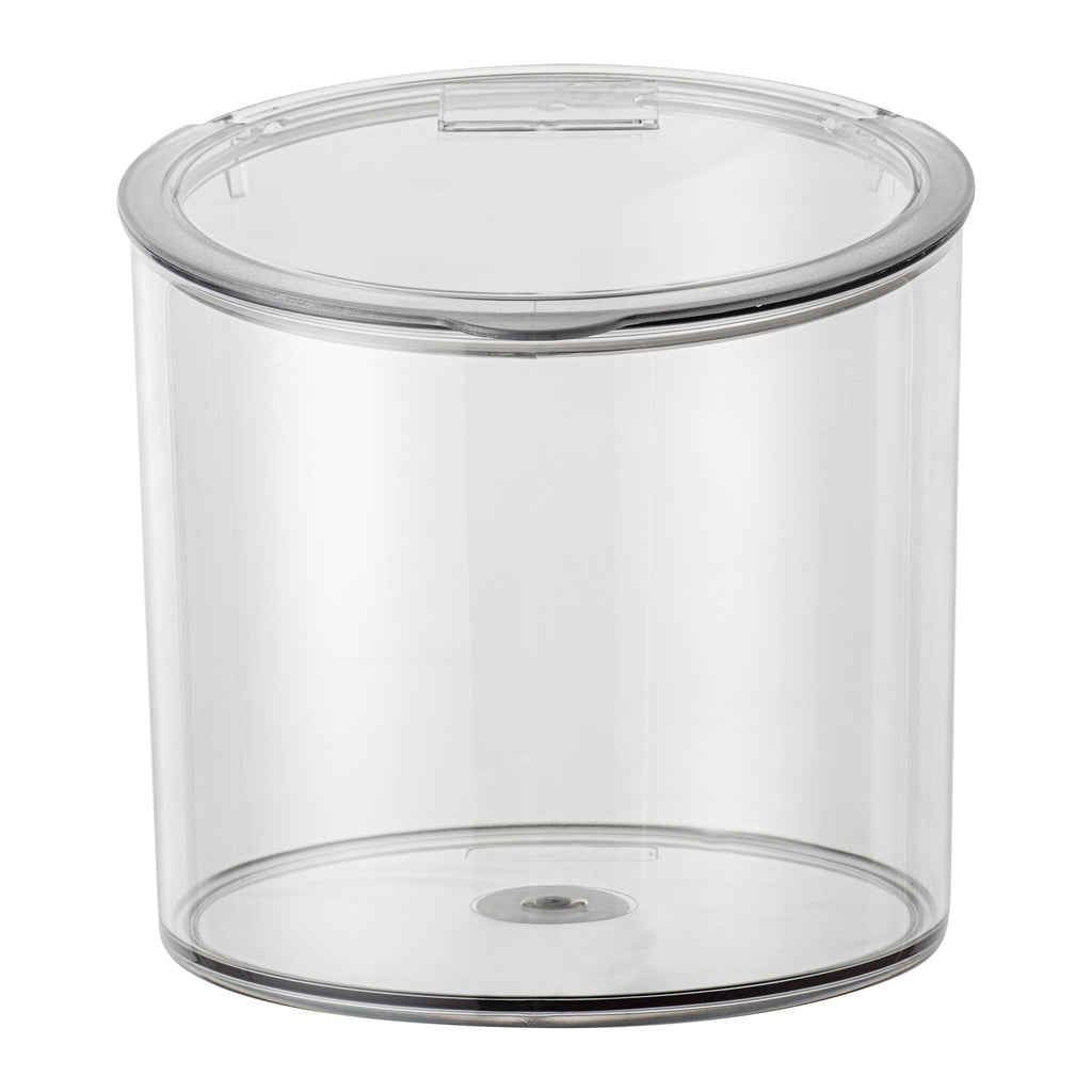 Met Lux 2.6 Gal Clear Plastic Storage Jar - with Hinged Lid - 9 3/4" x 9 3/4" x 8 1/4" - 1 count box