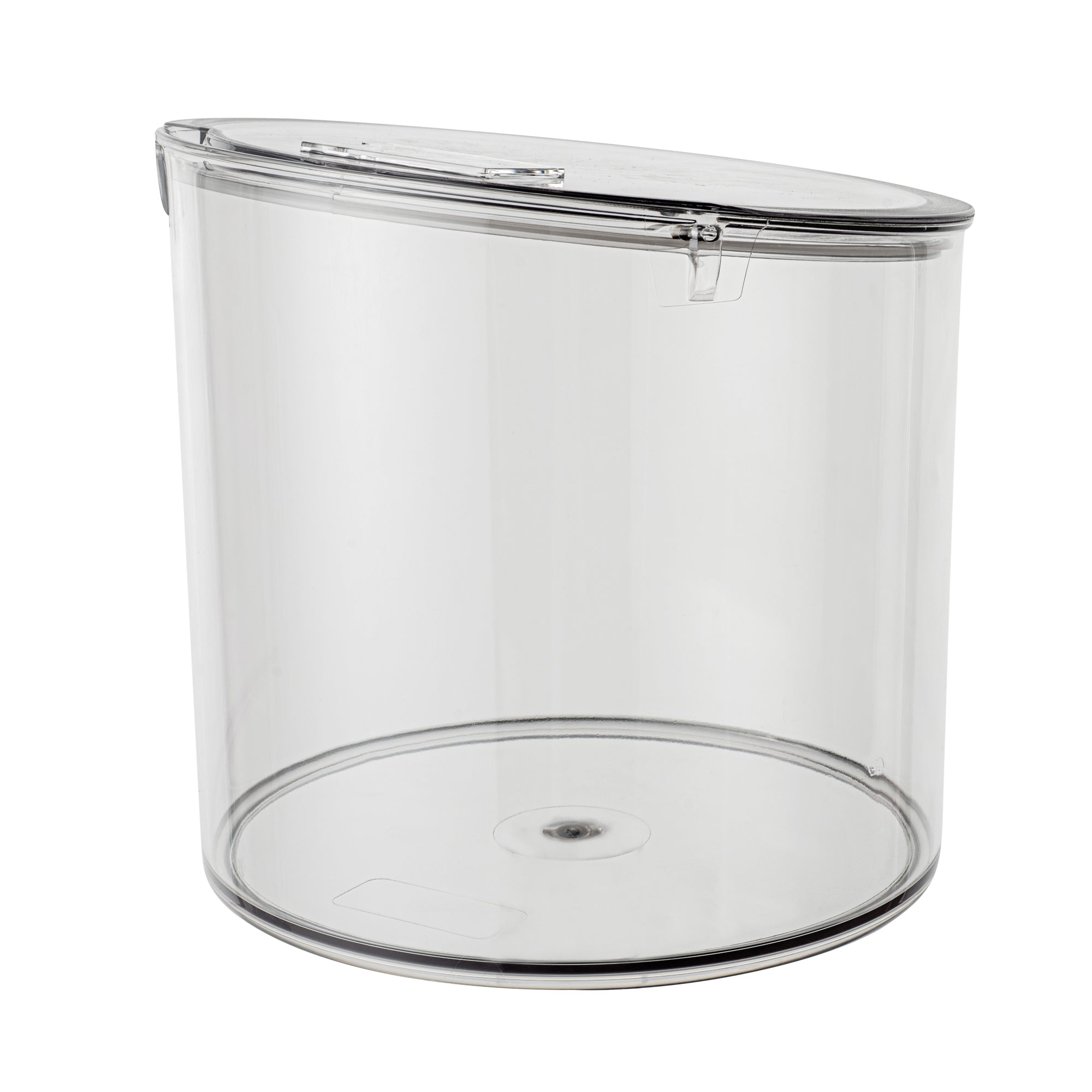 Met Lux 2.6 Gal Clear Plastic Storage Jar - with Hinged Lid - 9 3/4" x 9 3/4" x 8 1/4" - 1 count box