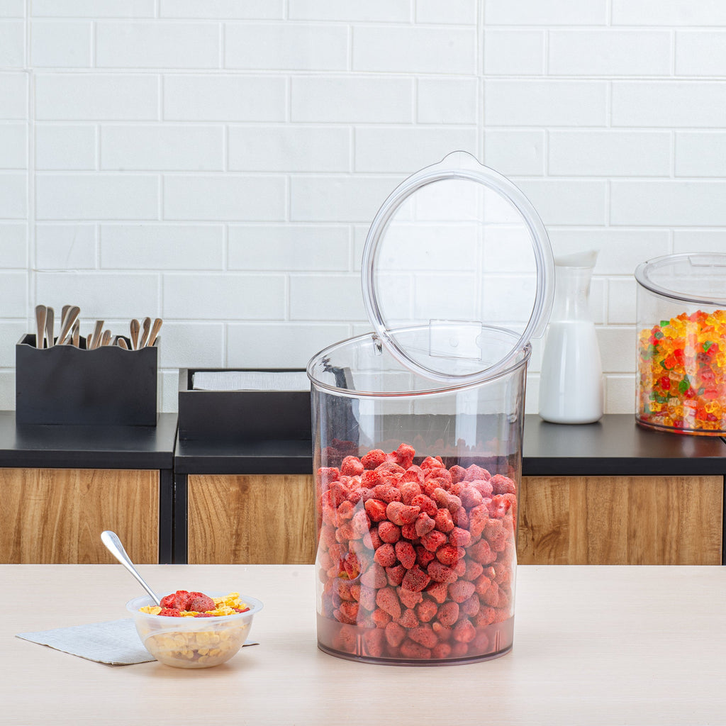 Met Lux 4 Gal Clear Plastic Storage Jar - with Hinged Lid - 9 3/4" x 9 3/4" x 13 3/4" - 1 count box