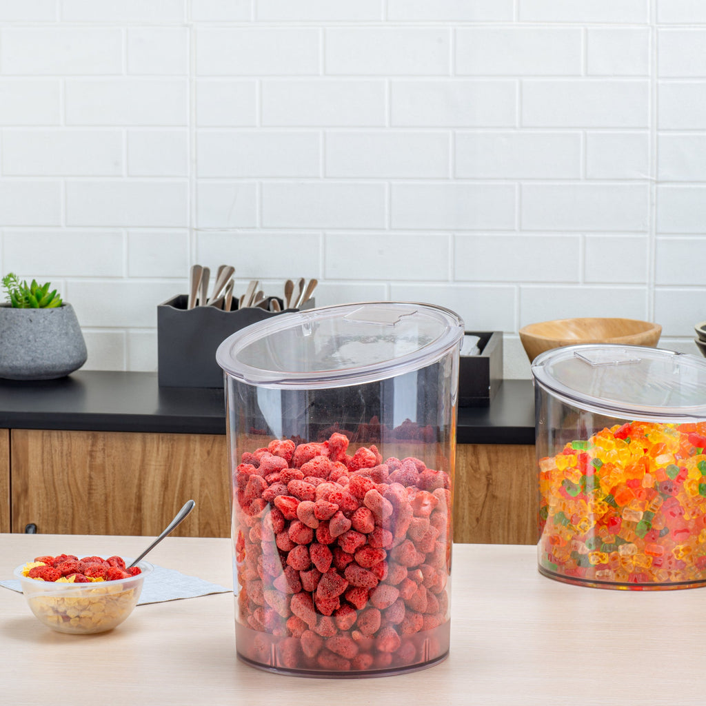 Met Lux 4 Gal Clear Plastic Storage Jar - with Hinged Lid - 9 3/4" x 9 3/4" x 13 3/4" - 1 count box