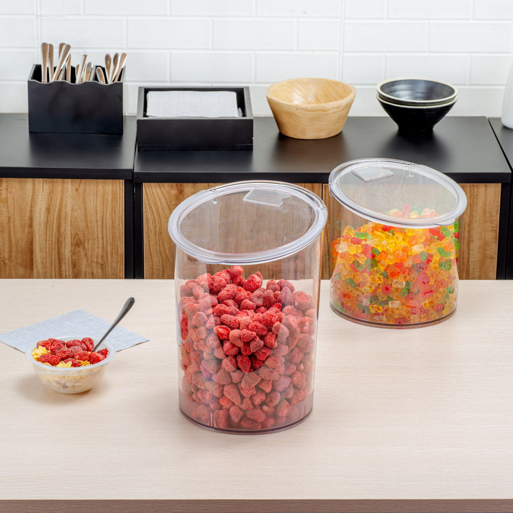 Met Lux 4 Gal Clear Plastic Storage Jar - with Hinged Lid - 9 3/4" x 9 3/4" x 13 3/4" - 1 count box