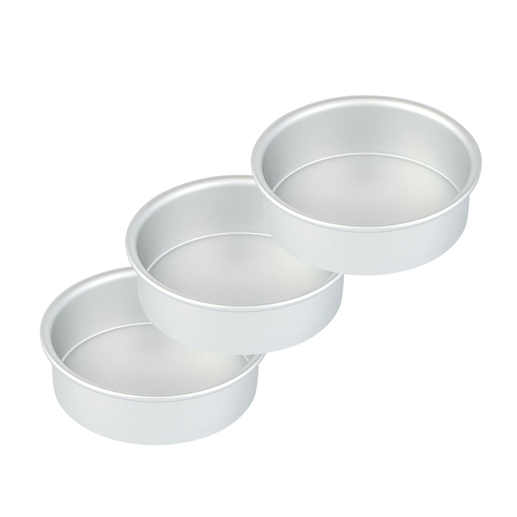 Met Lux Round Aluminum Straight-Sided Cake Pan - 6" x 6" x 2" - 1 count box