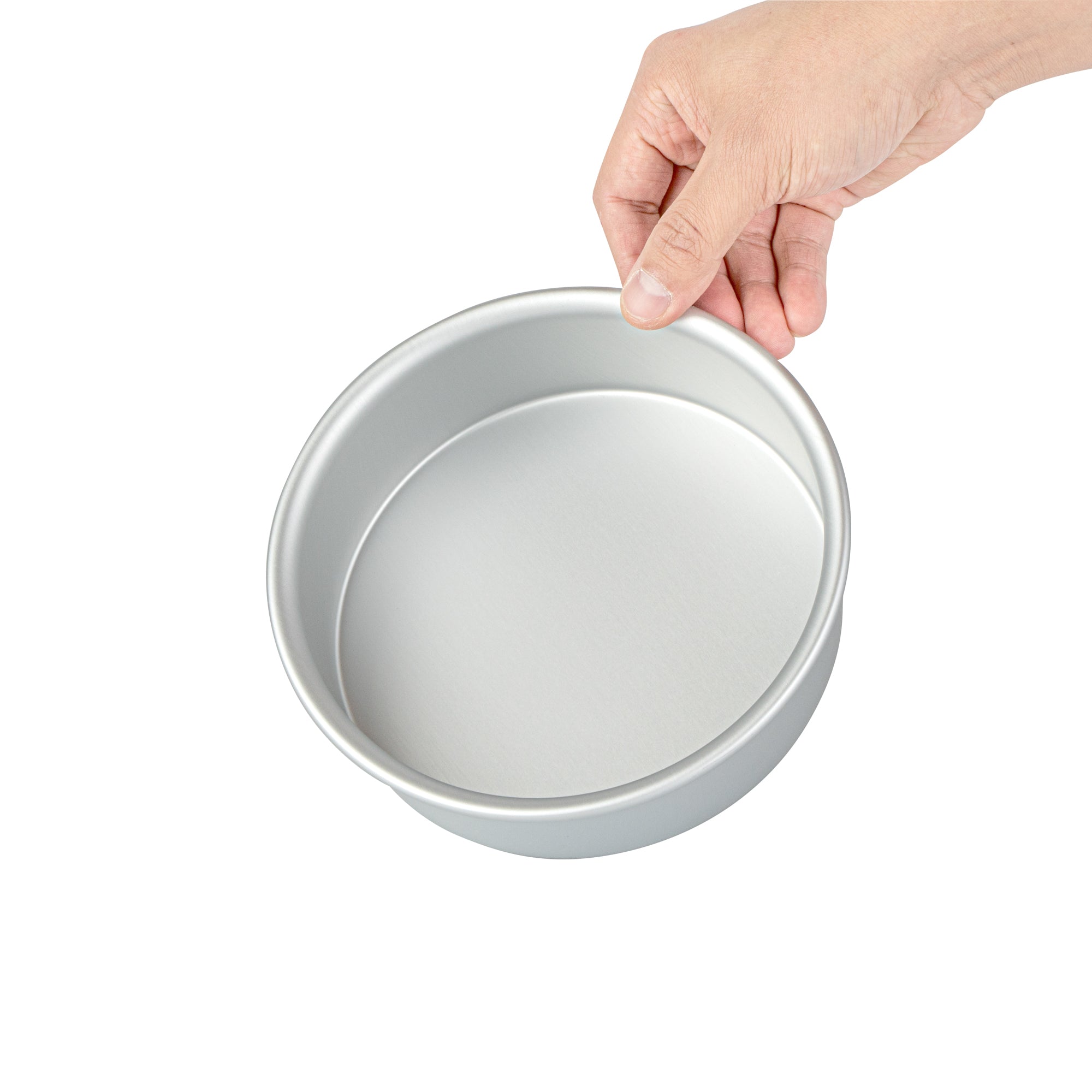Met Lux Round Aluminum Straight-Sided Cake Pan - 6" x 6" x 2" - 12 count box