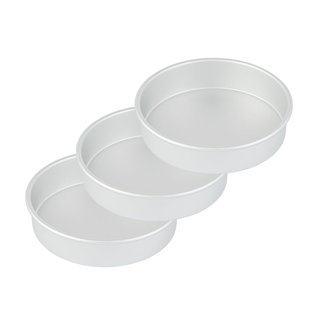 Met Lux Round Aluminum Straight-Sided Cake Pan - 8" x 8" x 2" - 1 count box