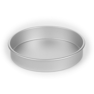 Met Lux Round Aluminum Straight-Sided Cake Pan - 10" x 10" x 2" - 12 count box
