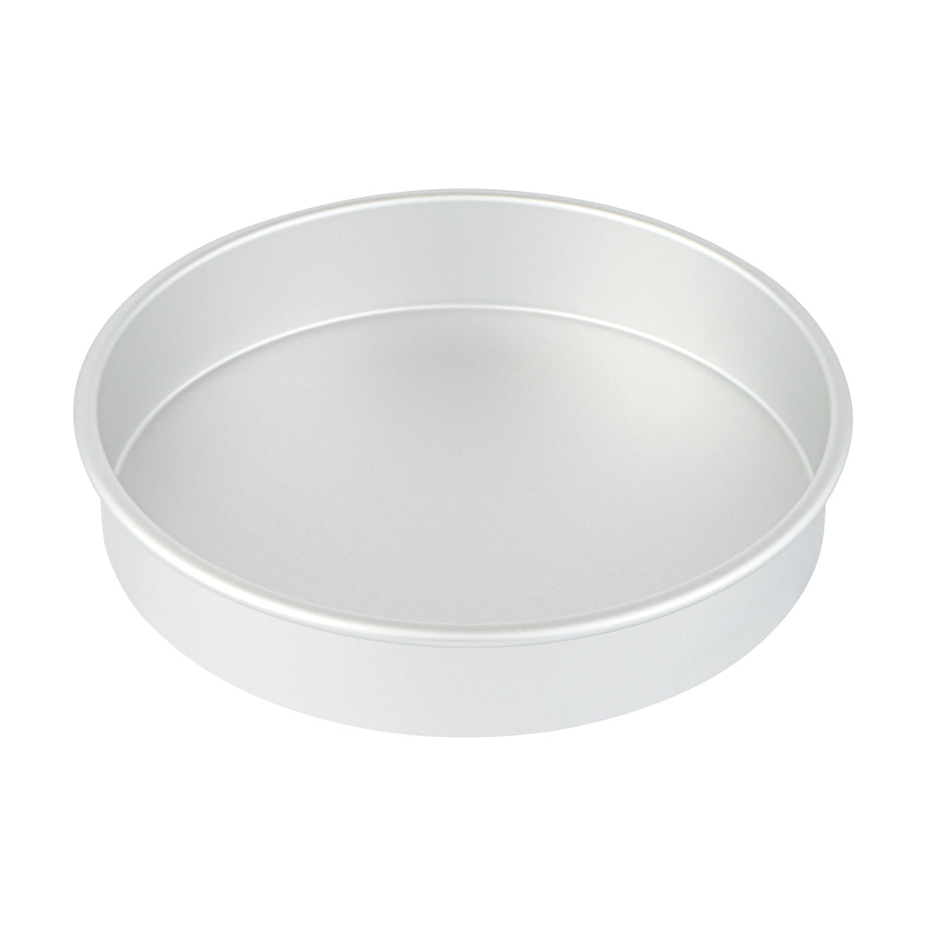 Met Lux Round Aluminum Straight-Sided Cake Pan - 10" x 10" x 2" - 12 count box