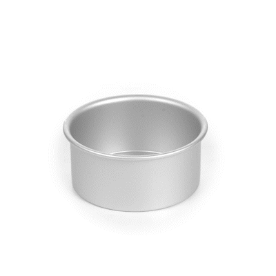 Met Lux Round Aluminum Straight-Sided Cake Pan - 6" x 6" x 3" - 12 count box