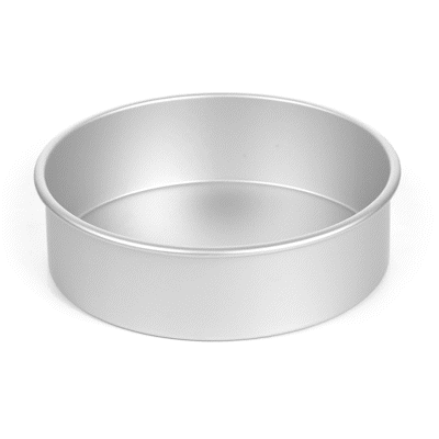 Met Lux Round Aluminum Straight-Sided Cake Pan - 10" x 10" x 3" - 12 count box