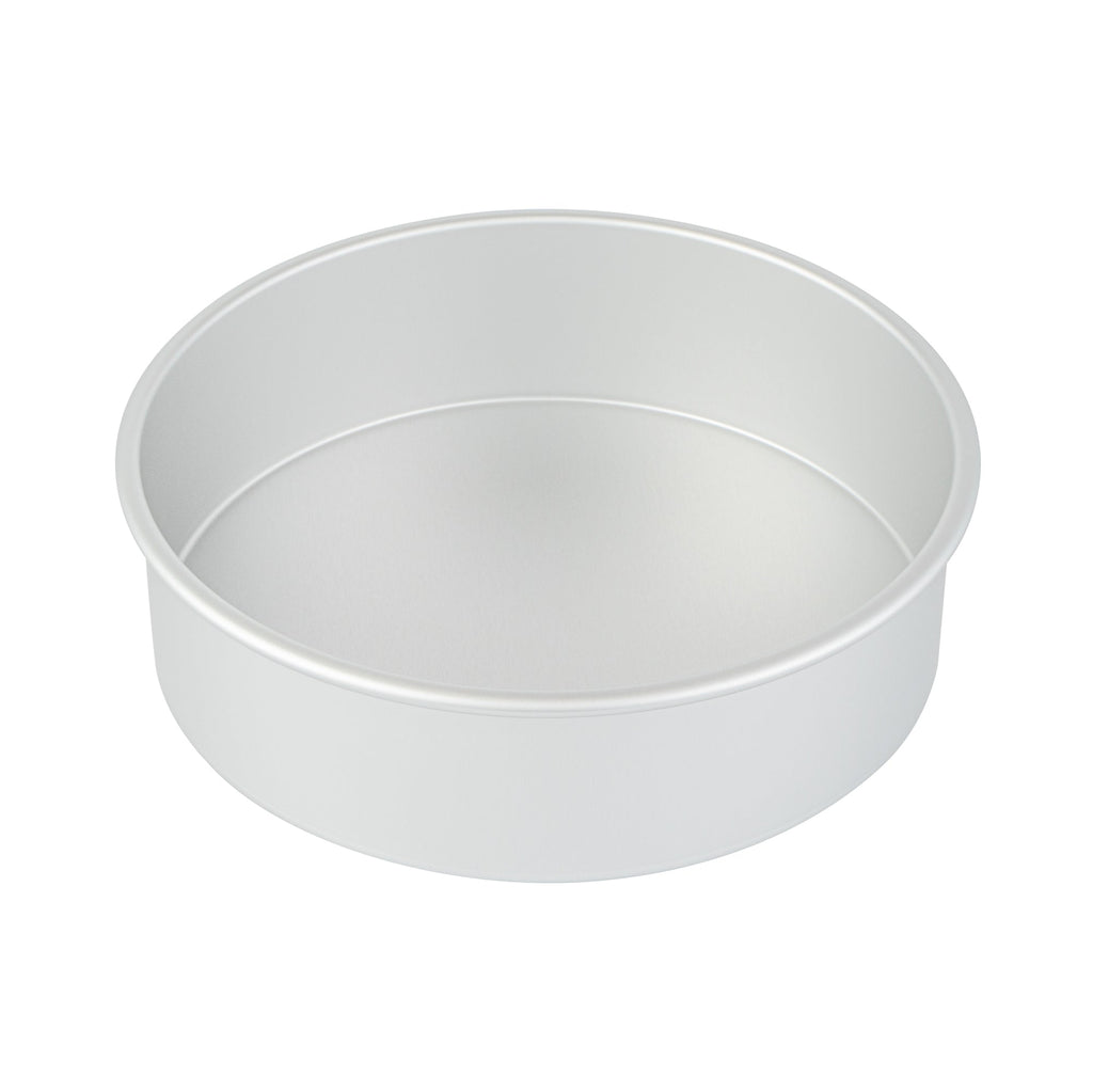 Met Lux Round Aluminum Straight-Sided Cake Pan - 10" x 10" x 3" - 12 count box