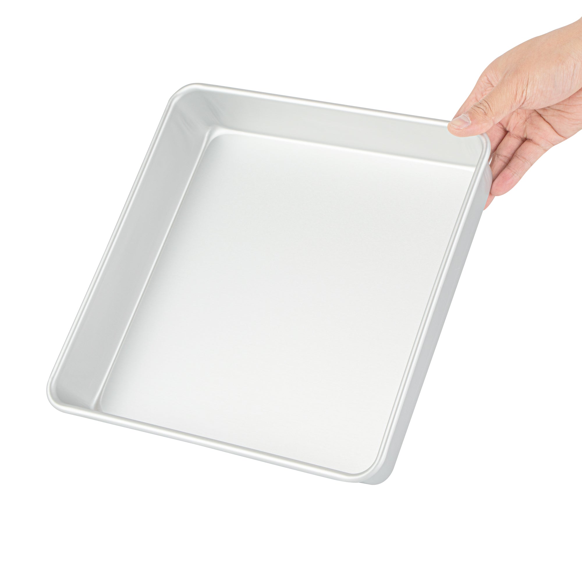 Met Lux Square Aluminum Cake Pan - 10" x 10" x 2" - 12 count box