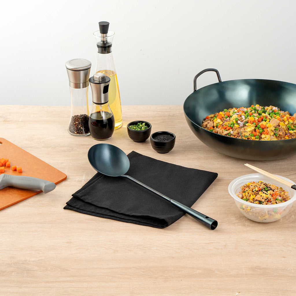 Motomori Blue Carbon Steel Wok Ladle - Pre-seasoned - 16" - 1 count box