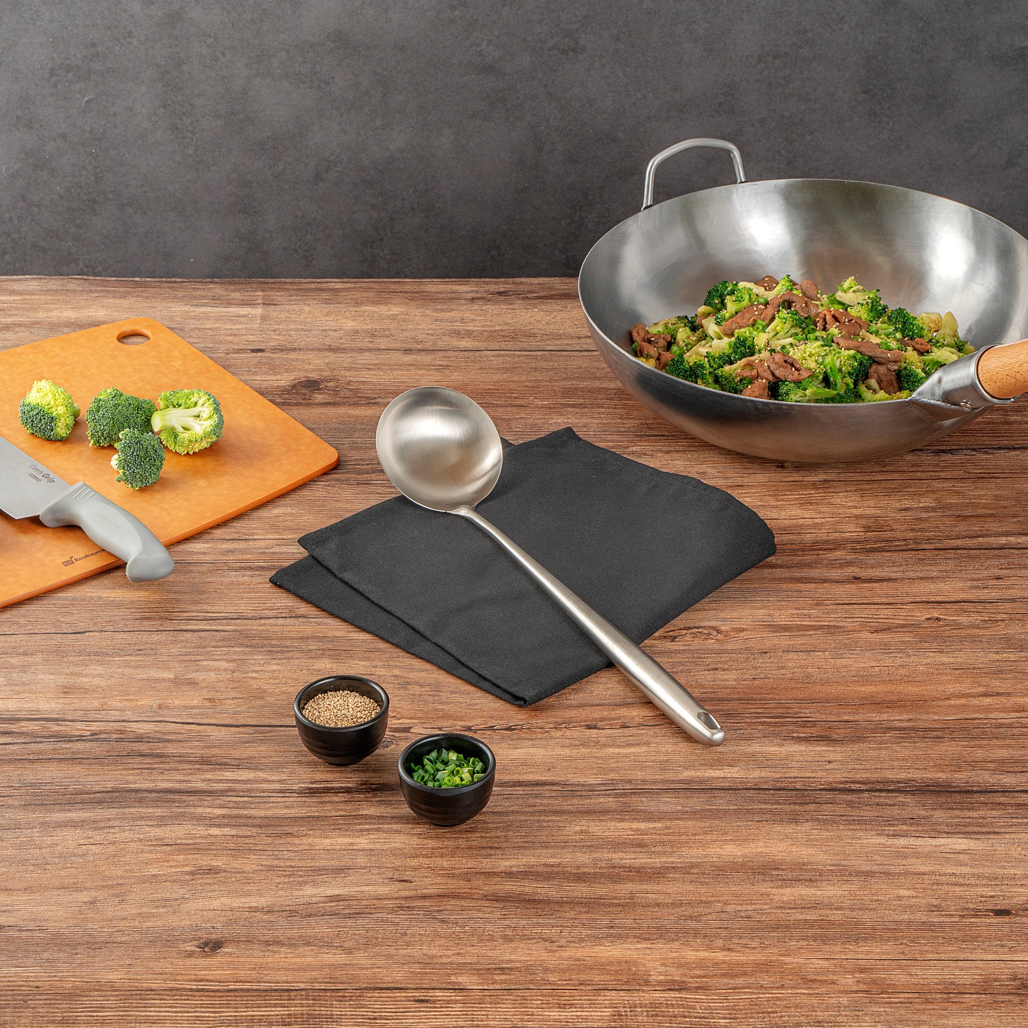 Motomori Stainless Steel Wok Ladle - 17'' - 1 count box
