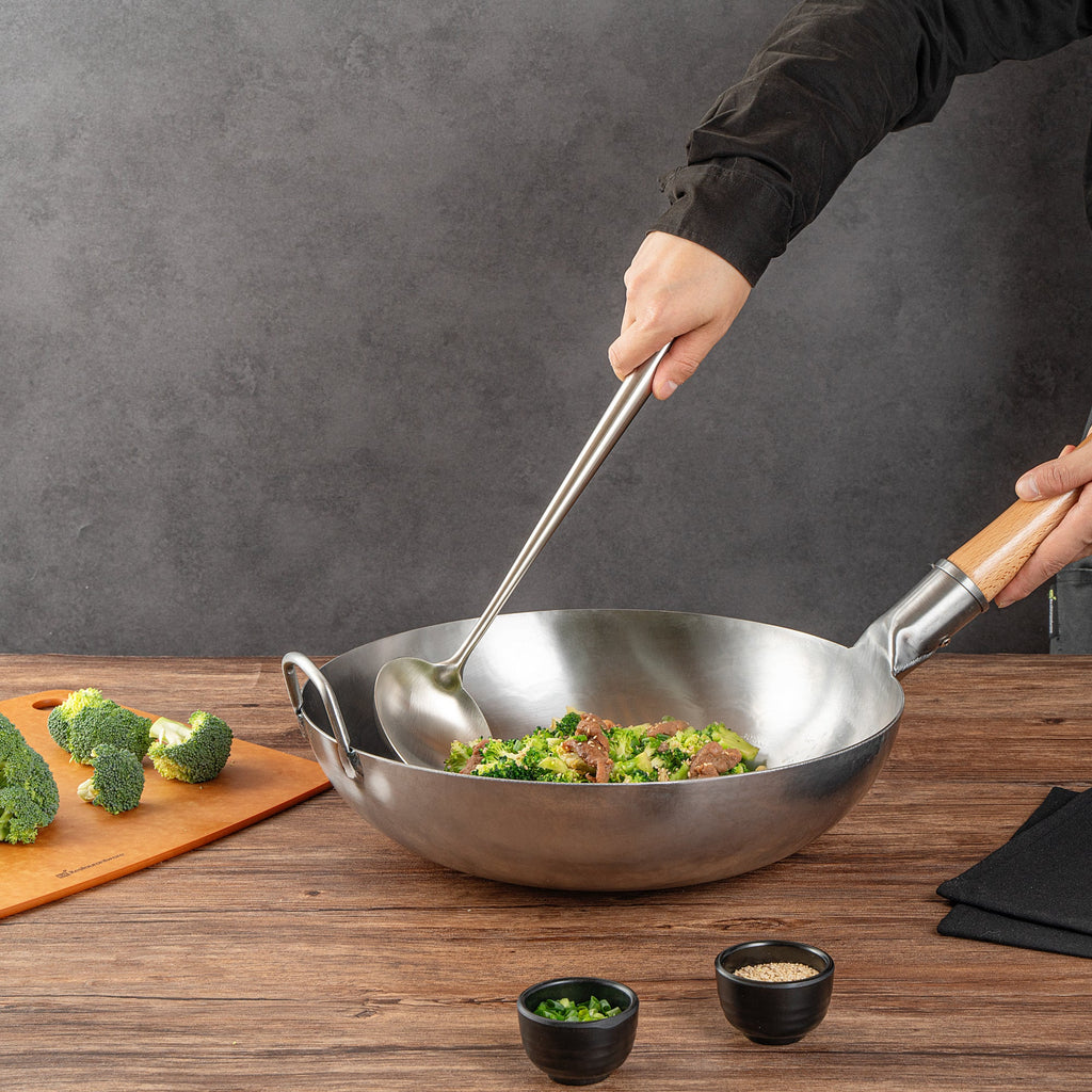Motomori Stainless Steel Wok Ladle - 17'' - 1 count box