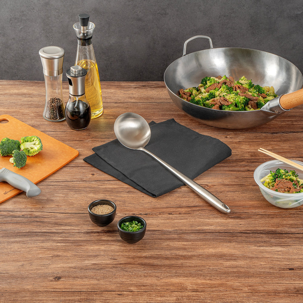 Motomori Stainless Steel Wok Ladle - 17'' - 10 count box