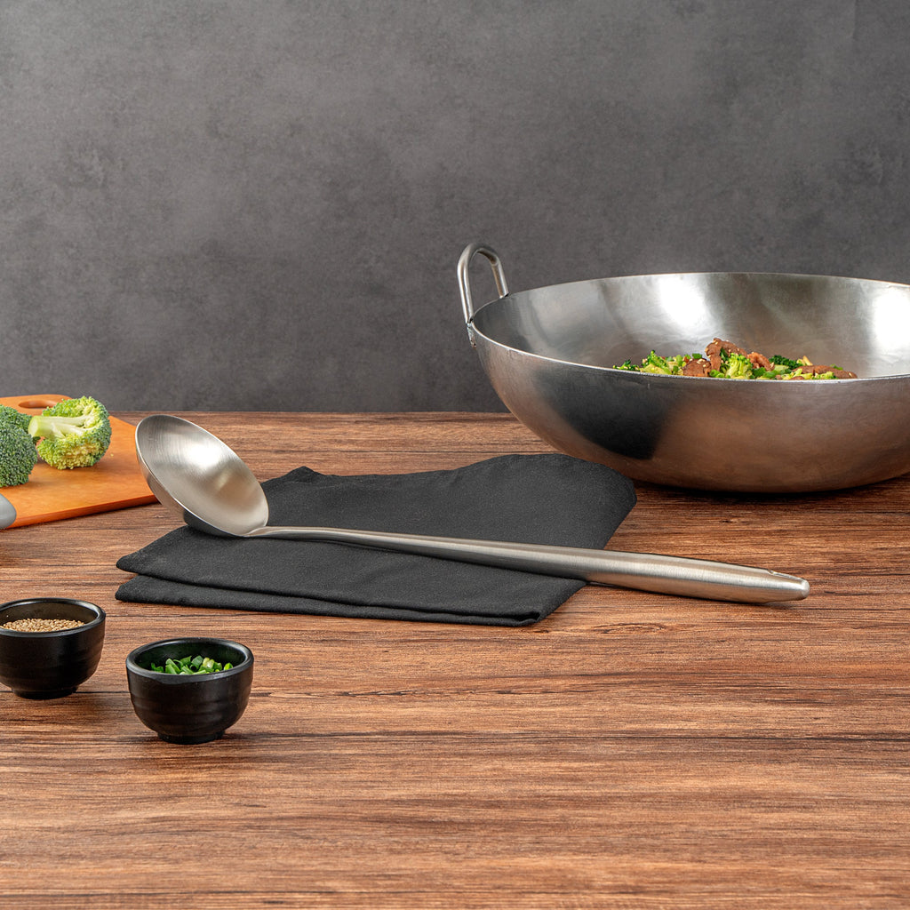Motomori Stainless Steel Wok Ladle - 17'' - 10 count box