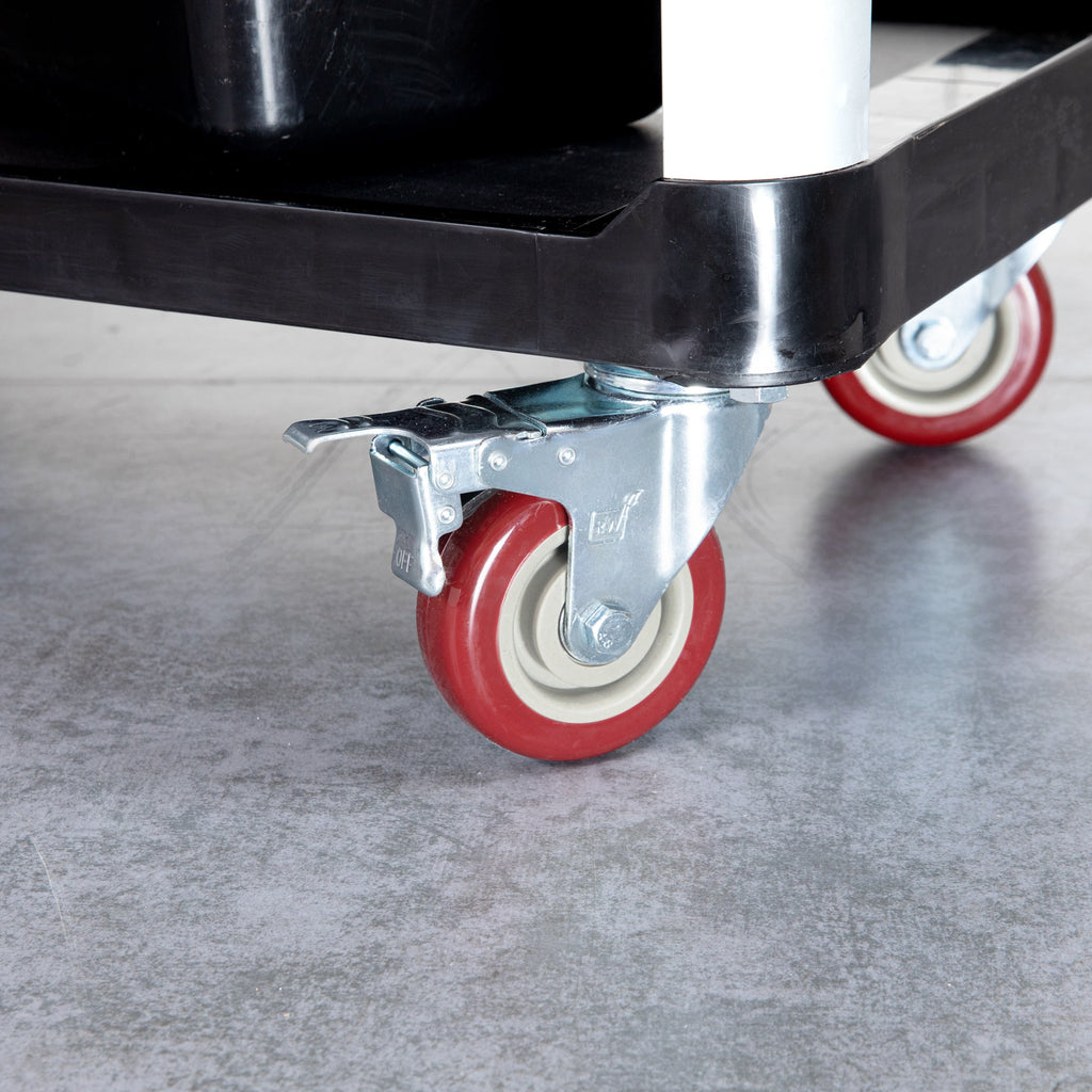 RW Hardware Red Swivel Plate Caster - with Brakes and Mounting Hardware - 4" - 4 count box