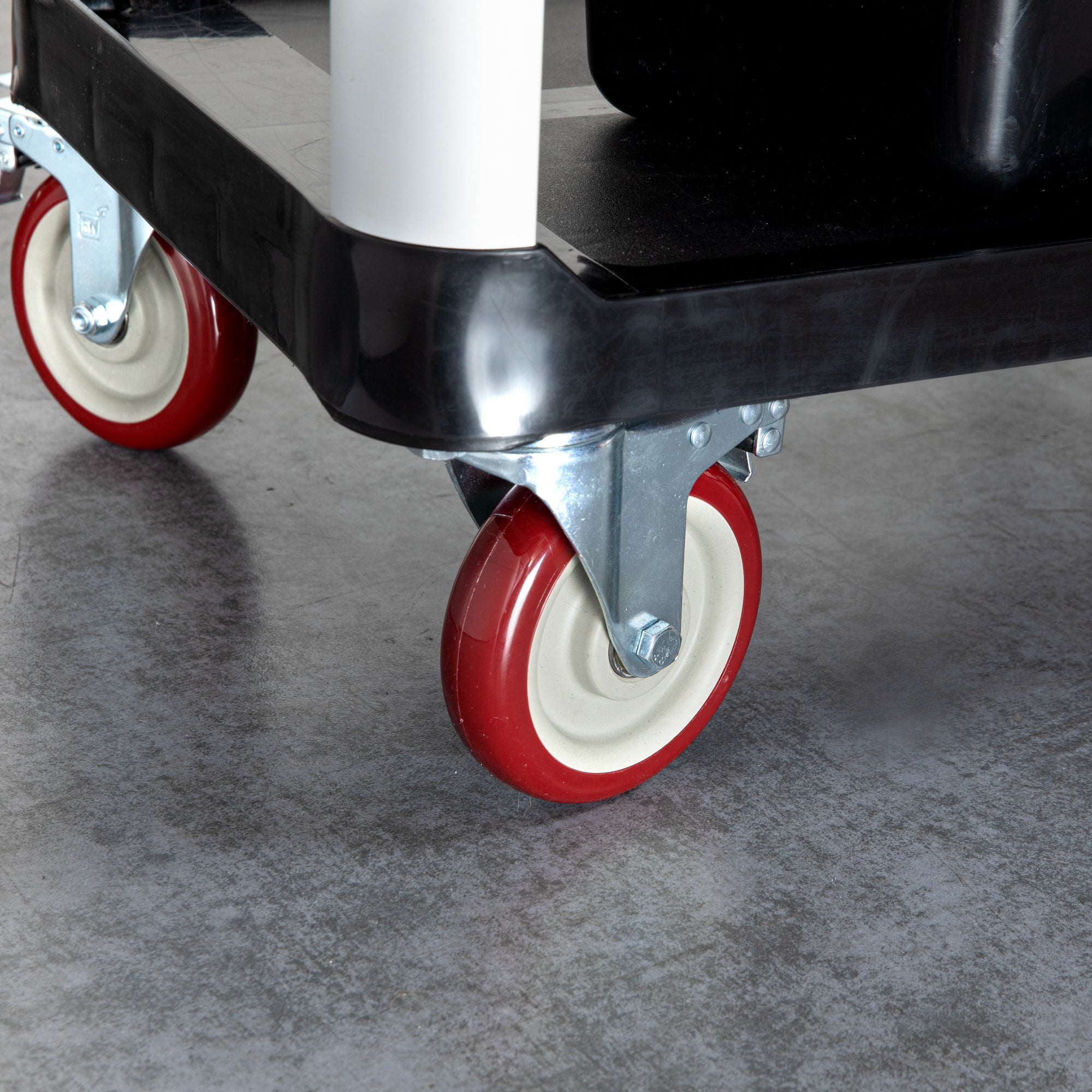 RW Hardware Red Swivel Plate Caster - with Brakes and Mounting Hardware - 5" - 4 count box