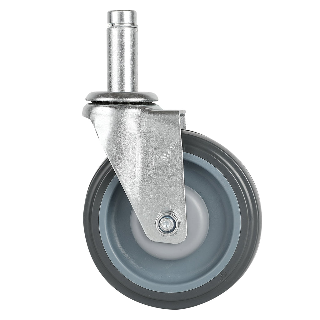 Chef 101 Gray Shelf Kit Swivel Stem Caster - with Brakes - 5" - 4 count box