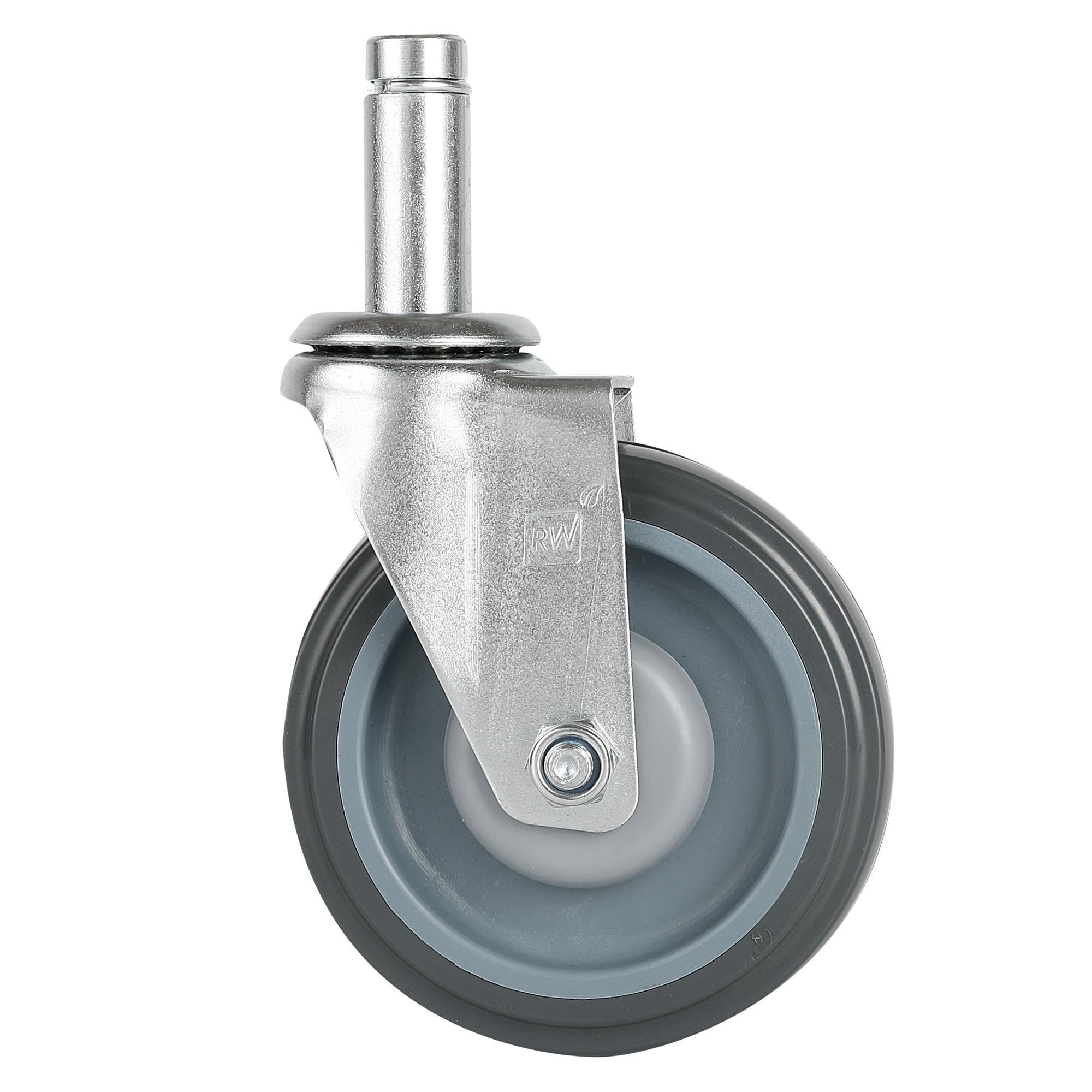 Chef 101 Gray Shelf Kit Swivel Stem Caster - with Brakes - 5" - 4 count box