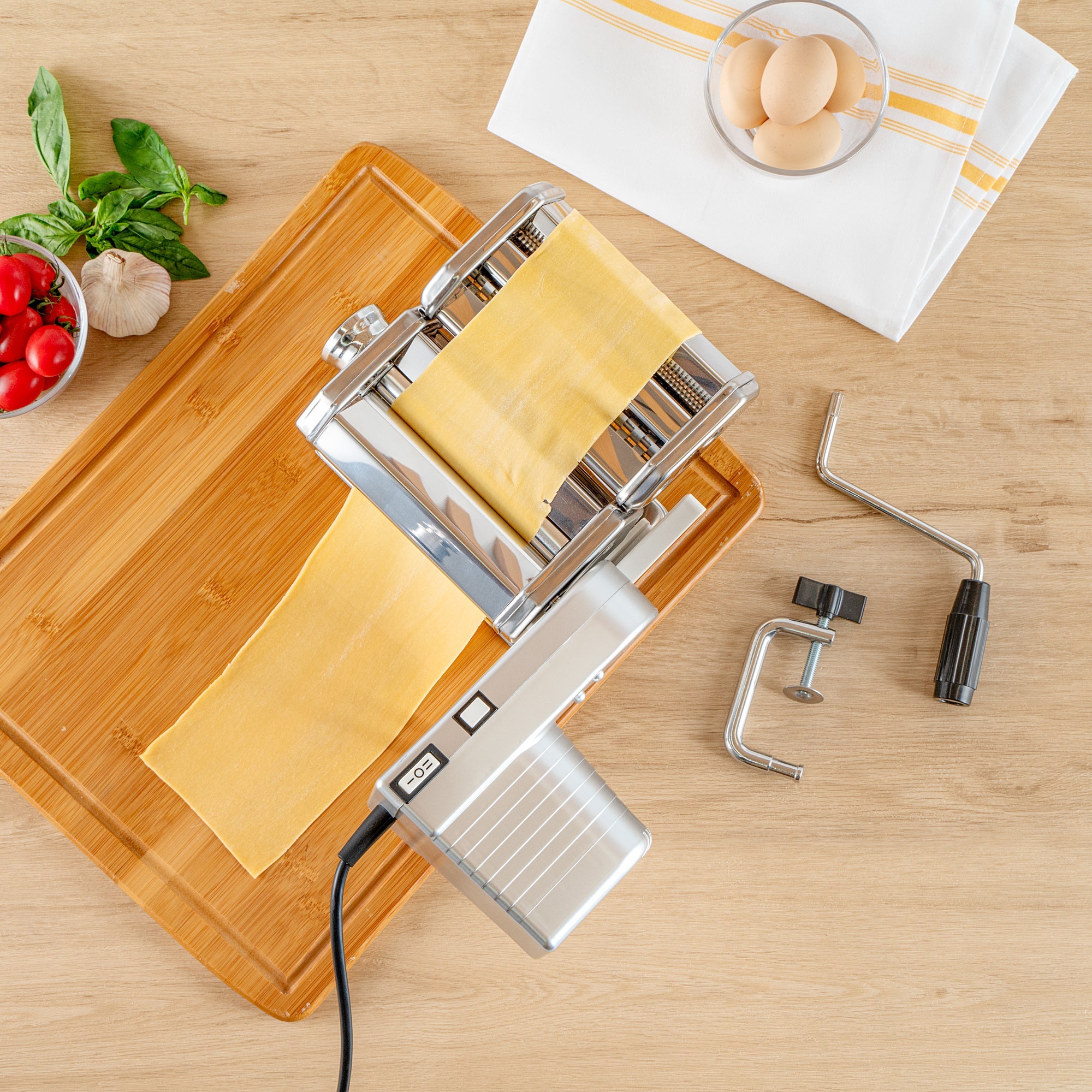 Met Lux Stainless Steel Electric Hybrid Pasta Machine - with 2-Speed Motor, 110V - 1 count box
