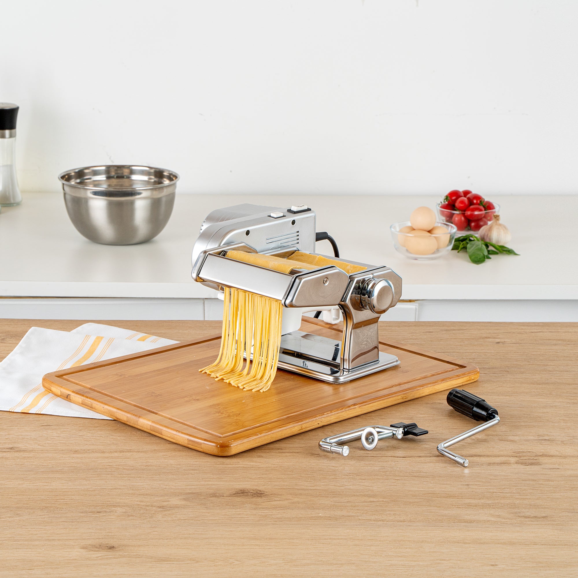 Met Lux Stainless Steel Electric Hybrid Pasta Machine - with 2-Speed Motor, 110V - 1 count box