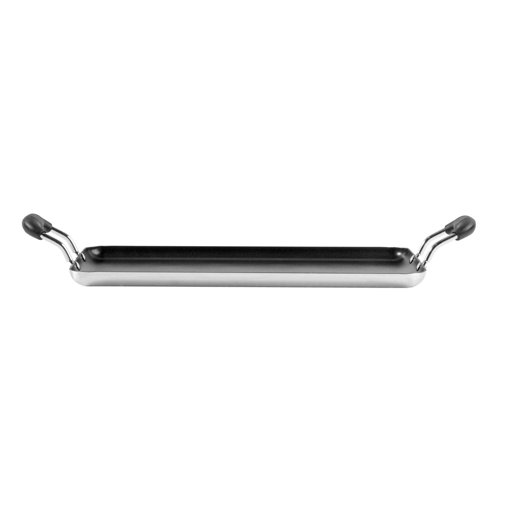 Met Lux Aluminum Double Burner Griddle - Non-Stick, with Bakelite Handles - 16 1/2" x 10 1/2" - 10 count box